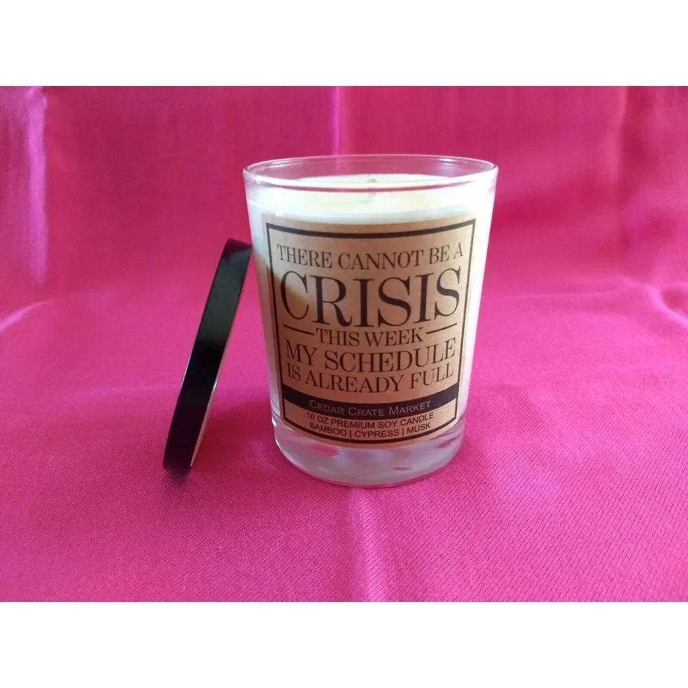 Cedar Crate Market Candle Premium Soy Wax There Cannot Be A Crisis This Week NEW